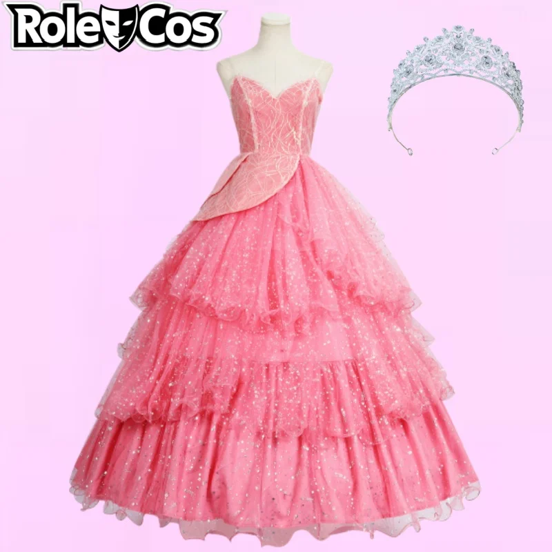 

Костюм для косплея «Хорошая ведьма» для взрослых, женское розовое платье в стиле фэнтези на Хэллоуин, Рождество, Comic-Con, наряд в стиле фэнтези для ролевых игр, Glinda Wicked