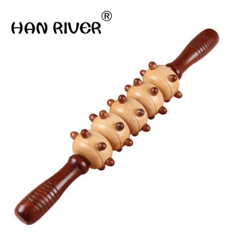 

HANRIVER Meridian yoga rod body massager belly back neck waist leg massage stick wooden roller massage hammer "