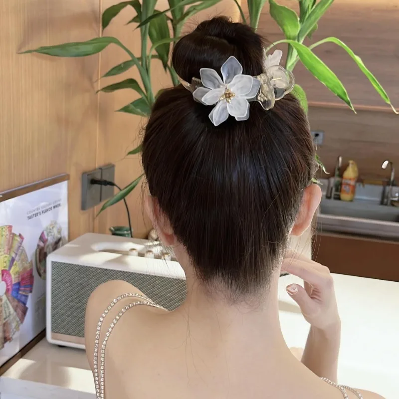 

2pcs Floral Hair Claw Set - Non-Slip Banana Clips for Buns & Ponytails, Perfect for Women & Teens, Ideal for Casual Attire