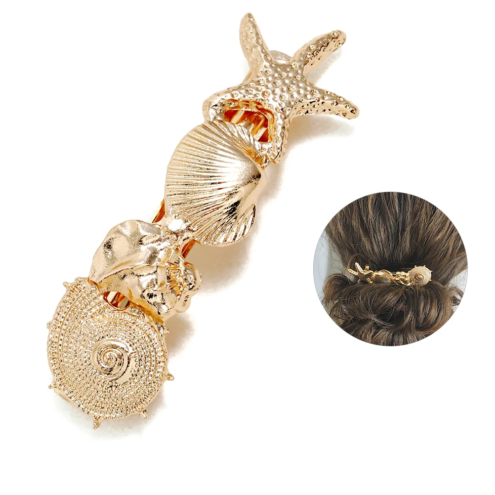 

Shell Hair Clips for Girls Women Simple Fashion Golden Elegant Accessories Hair Decorations Birthday Gifts