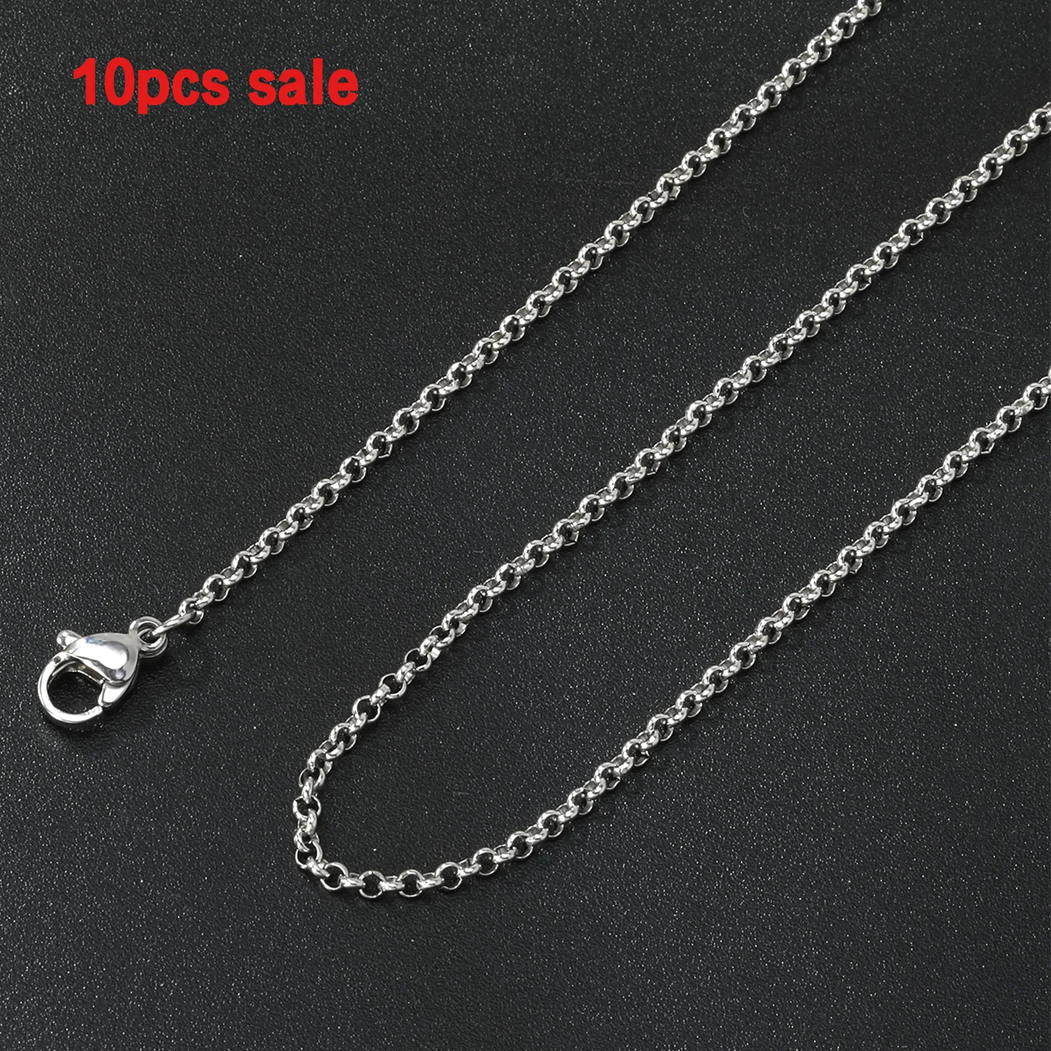 

ASON 10pcs/lot Bulk Sale Stainless Steel 2MM Gold Plated Chains Necklace For Womne Men Handmade Colliers Jewellery Accessories