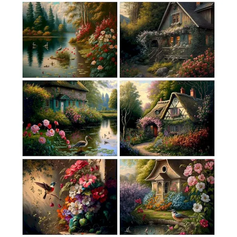 GATYZTORY Paint By Numbers Landscape Pictures For Drawing By Numbers Canvas Paintings Ready To Hang Handicraft Supplies Diy Gift