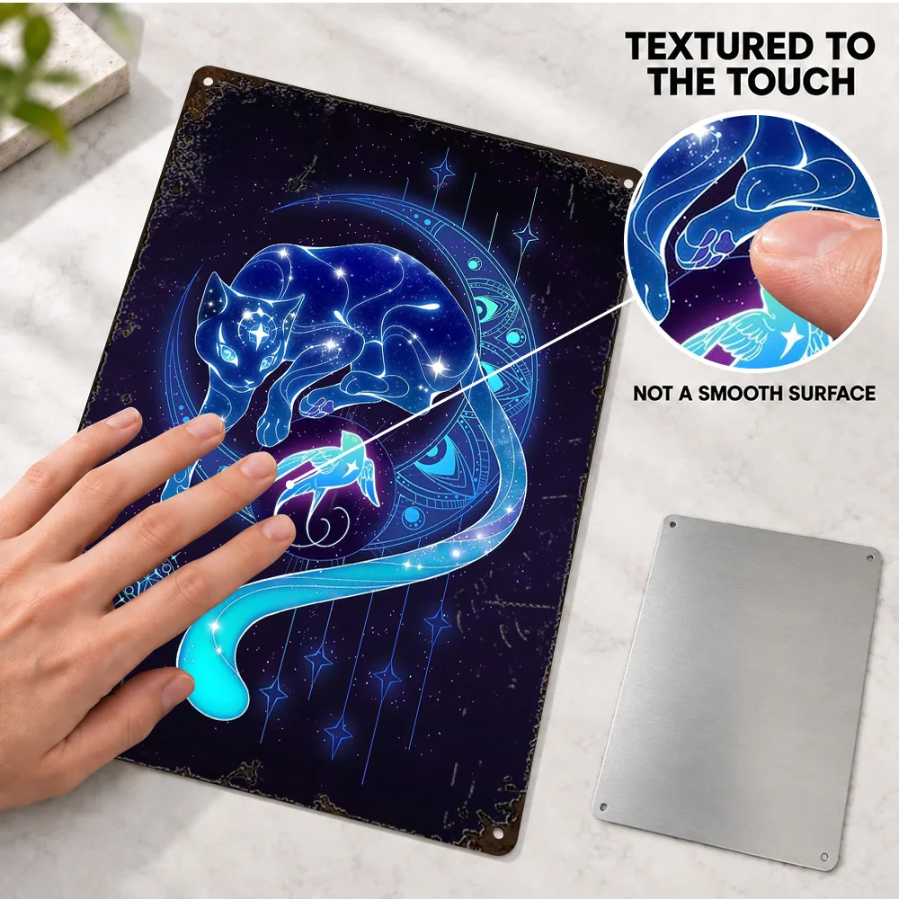 Blue North Star Printed Poster Personalized Aluminum Metal Sign Color Block Illustration Wall Art For Library Book Lover Gift