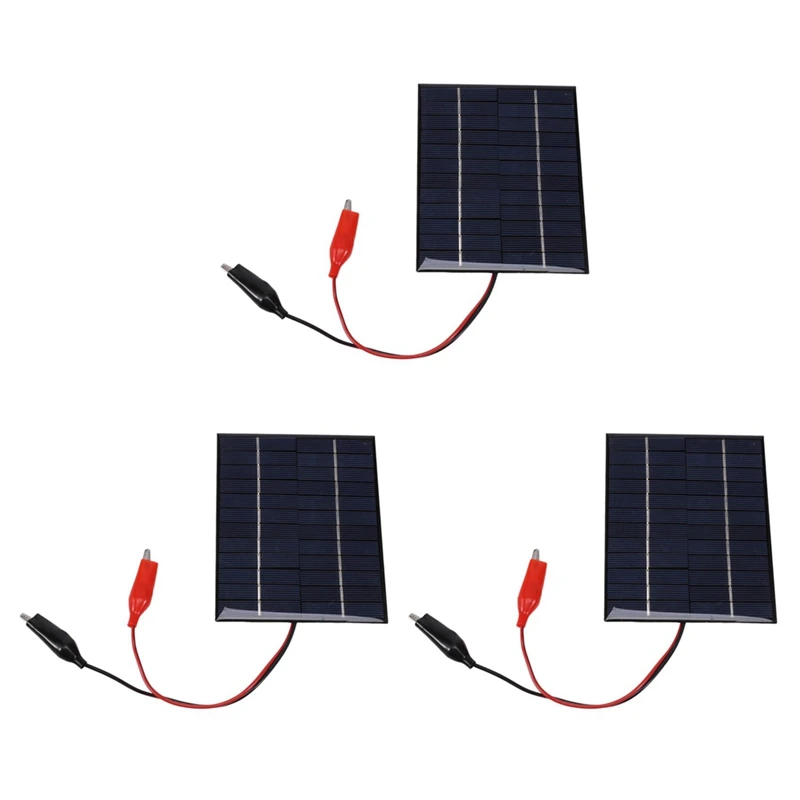 3X Solar Panel 5W 12V Outdoor DIY Solar Cells Charger Polysilicon Epoxy Panels 136X110MM For 9-12V Battery Tool