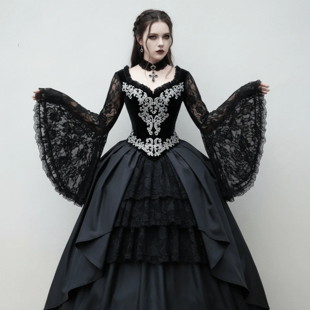 

Elegant Sunscreen Long Tulle Sleeves Thin Lace Detachable Sleeves Breathable Sheer Bridal Gloves Gothic Events