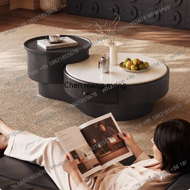 

Accessories Decoration Coffee Table Modern Unique Drawers Storage Side Table Designer Aesthetic Mesa Auxiliar Home Furniture