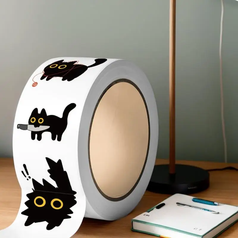 500 Stücke Nette Schwarze Katze Aufkleber Kreative DIY Graffiti Aufkleber Telefon Wasserflasche Gepäck Aufkleber Kinder Belohnung Dekor Aufkleber