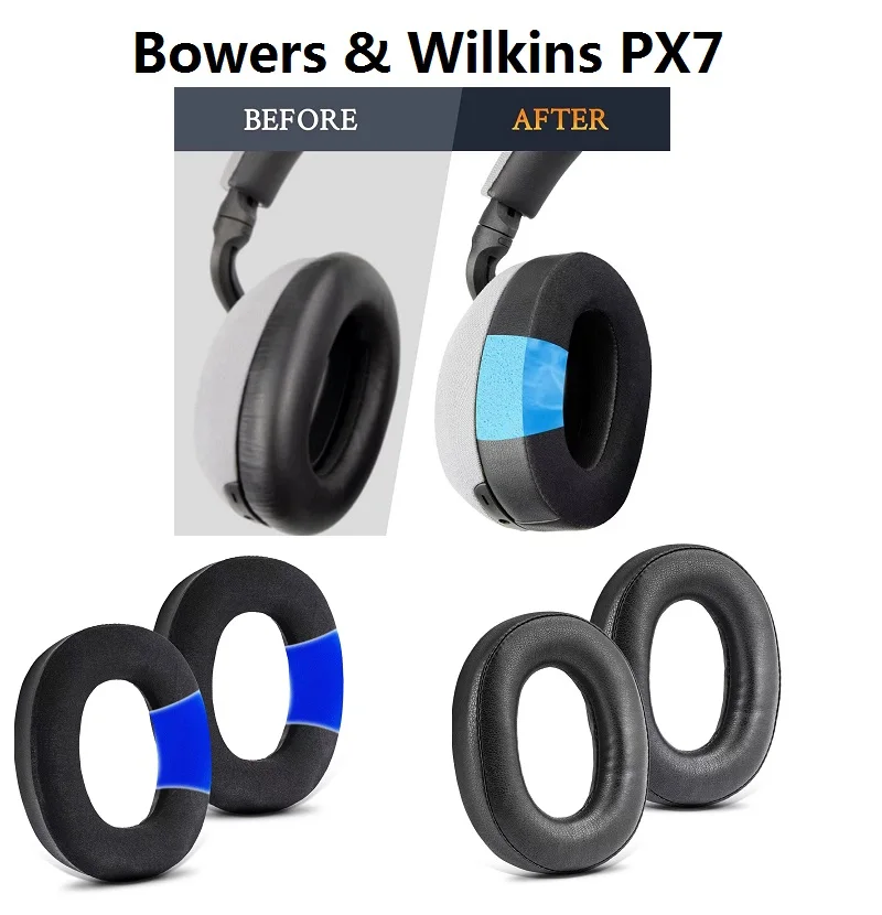 ترقية بطانة للأذن لسماعات Bowers & Wilkins PX7 استبدال وسائد الأذن هلام التبريد غطاء للأذنين يغطي الأذن