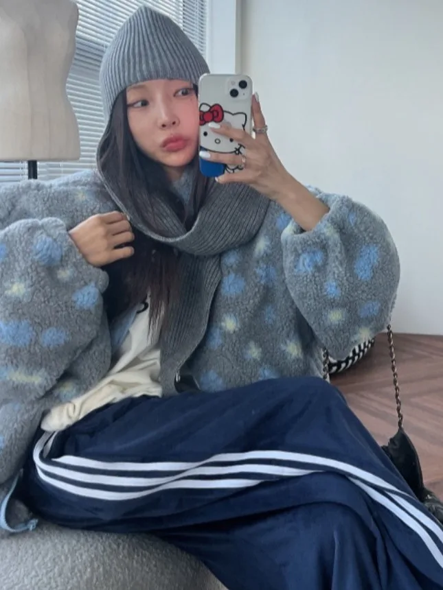 

Faionable Stand Collar Floral Warmth Youthful Loose Women's Outerwear New Winter Cotton Jaet Trendy Comfortable Coat