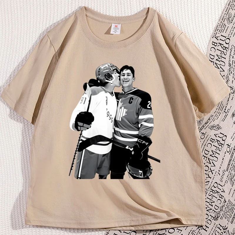 

Hudson Williams Connor Storrie T Shirt Ilya Rozanov Heated Rivalry Tee Vintage Short Sleeve T-shirt Loose Round Neck Tees