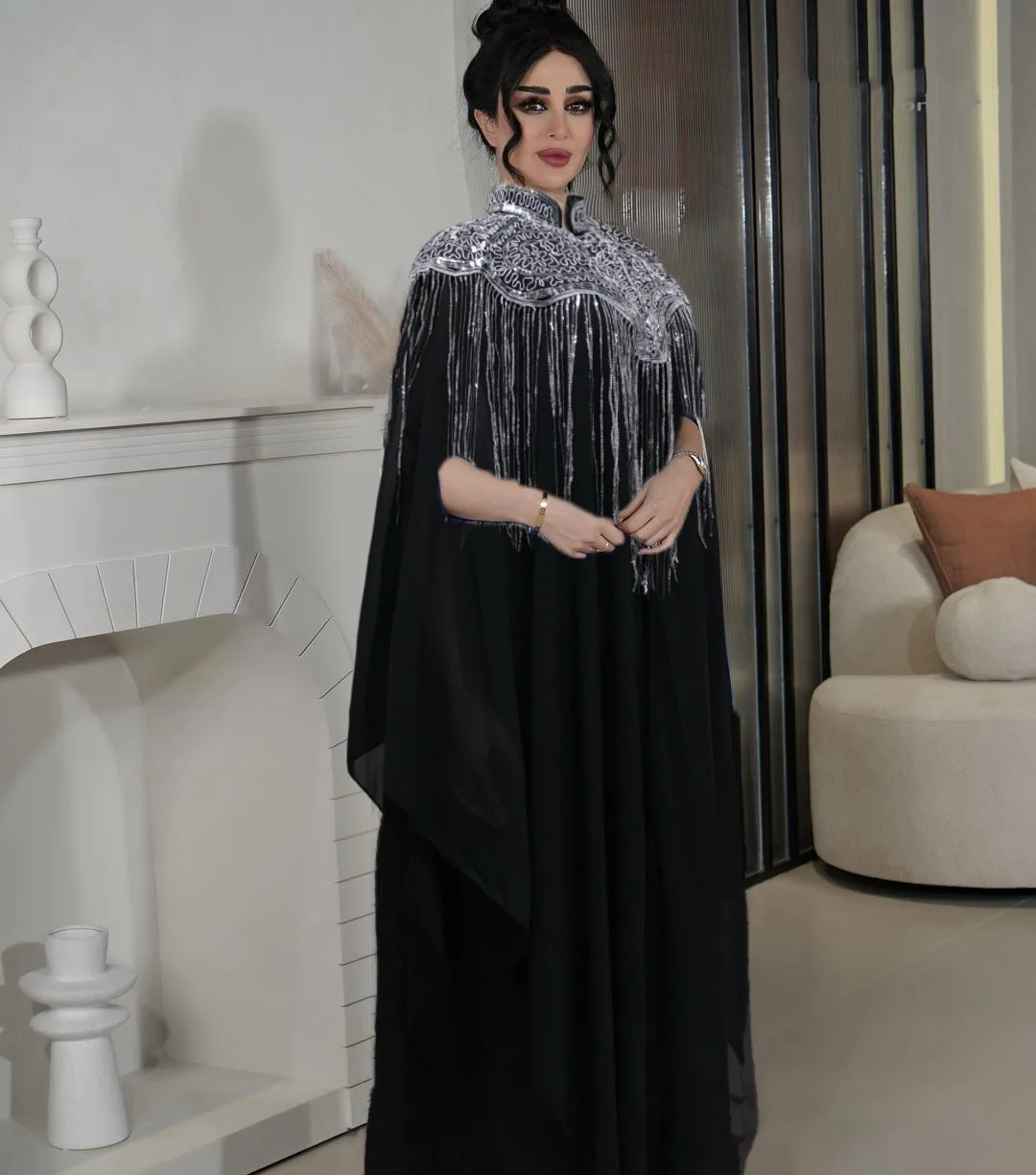 2pcs Muslim Sets For Women Sequin Tassel Evening Party Dress Dubai Abaya Eid Djellaba Morocco Kaftan Femme Jalabiya Vestido Robe