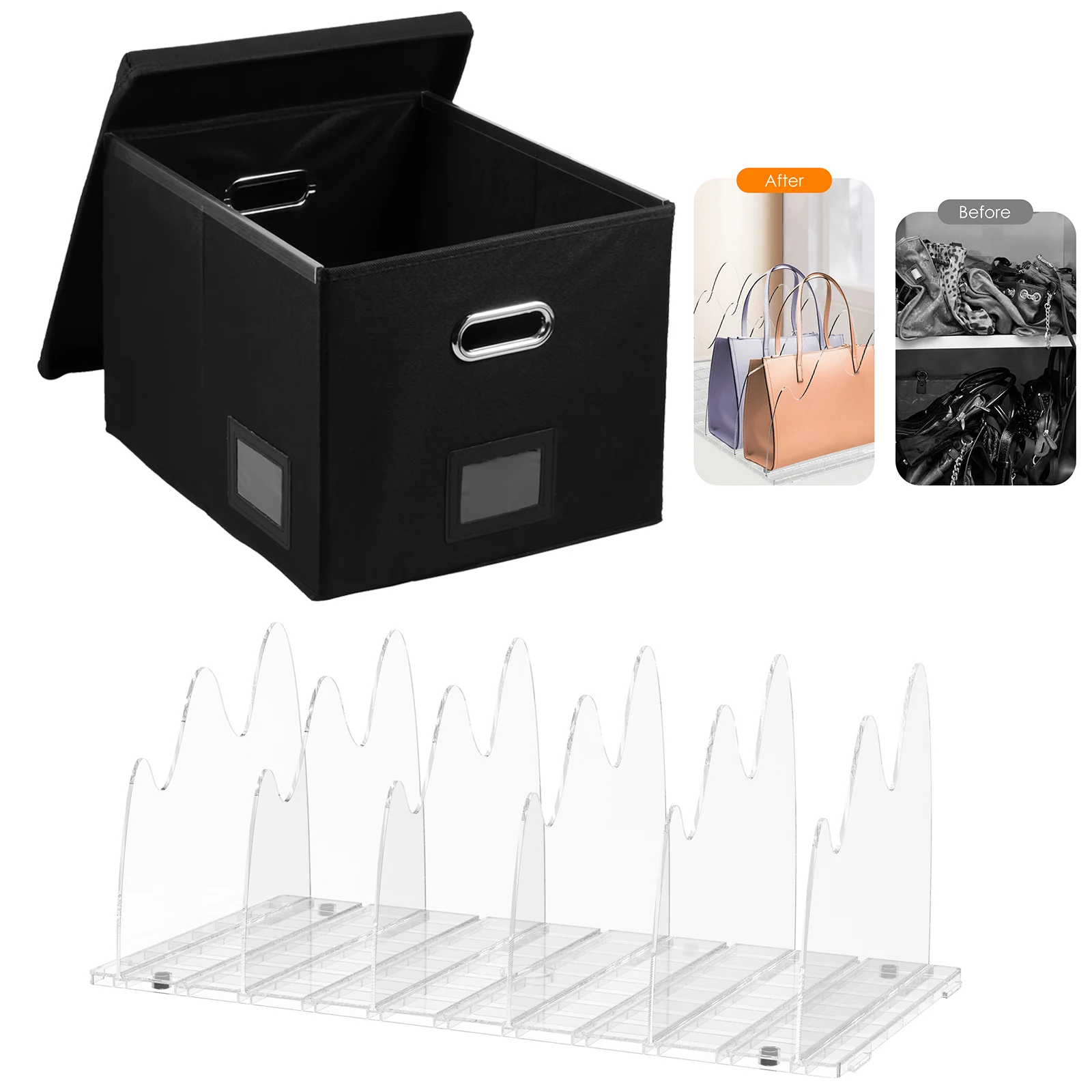 

Foldable Hanging File Filing Box with Label Slot Fabric File Folder Organizer Box Portable Vinyl File Organizer Box with Lid