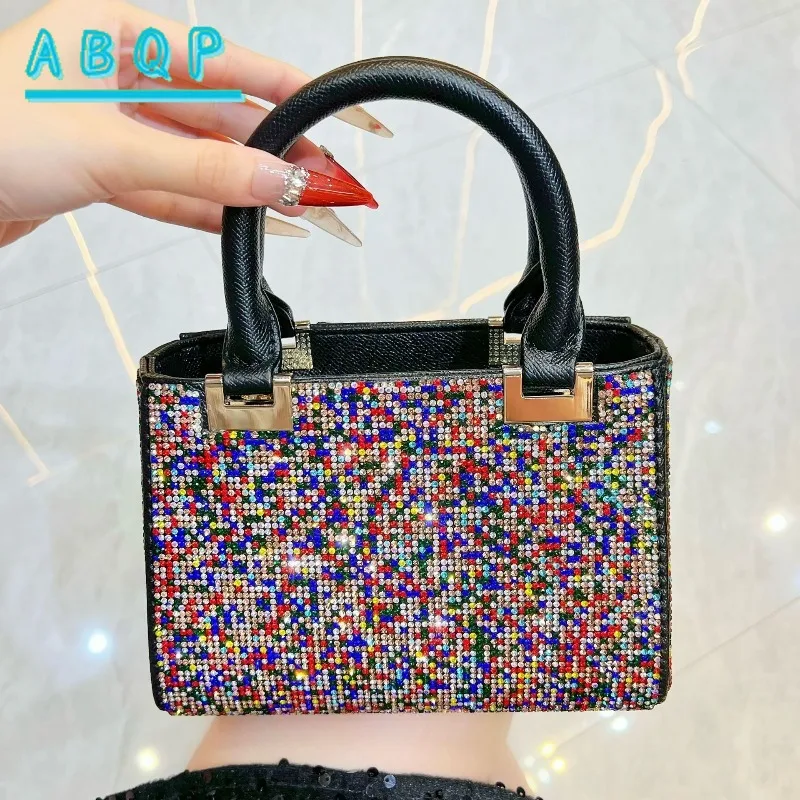 

Новая вечерняя женская сумка, модная блестящая женская сумка люксового бренда, высококачественная женская сумка через плечо с инкрустацией бриллиантами