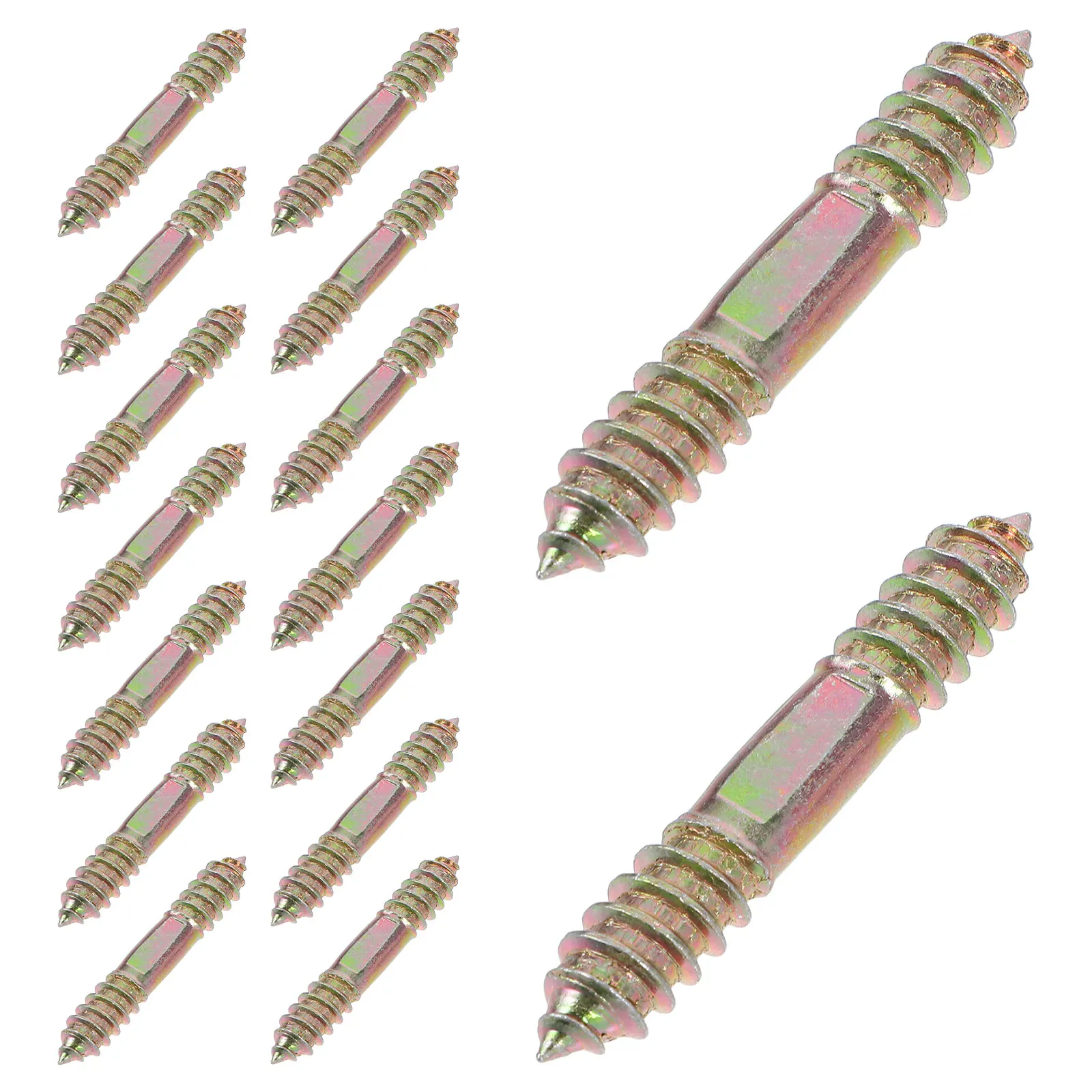 

25pcs Double Headed Self Tapping For Furniture Wood Metal Connection Flat Tail Double Thread Sofa Chair Table Reinforcement
