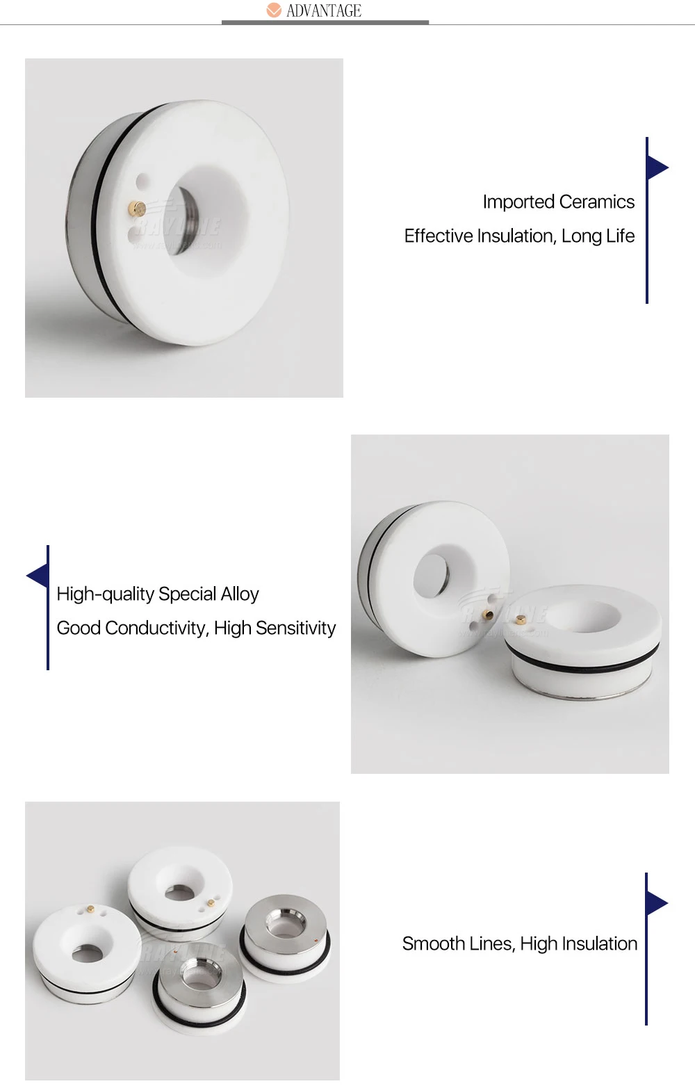 Raytools-cabeça de corte a laser com conector estável do bocal do sinal, fibra ótica, corpo cerâmico, fibra, D32, acessórios