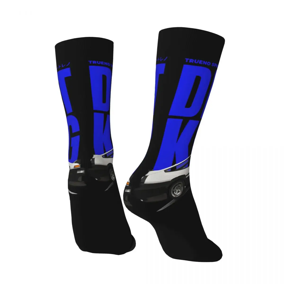 Hip Hop Retro Toyota Trueno Sprinter JDM Car Sticker Crazy Men's compression Socks Unisex Initial D Street Style Pattern Printed