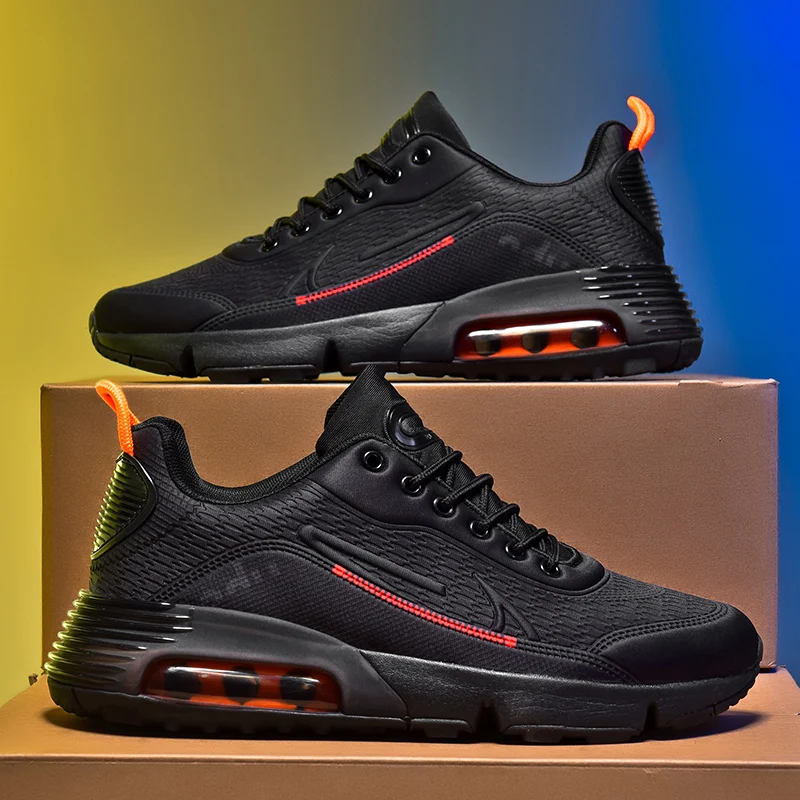 أحذية شبكية صيفية للرجال قابلة للتنفس وخفيفة الوزن، مبطنة بالهواء وممتصة للصدمات، أحذية جري رياضية كاجوال متعددة الاستخدامات