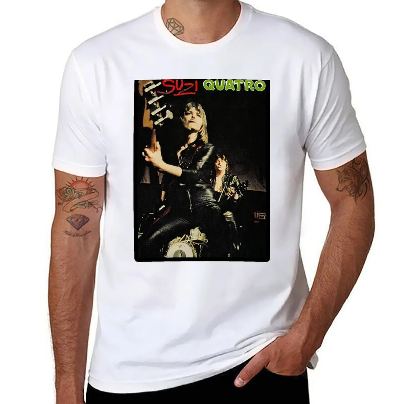SUZI QUATRO MUSIC ART T-Shirt t shirts cotton 100% man t shirts cotton T-Shirt