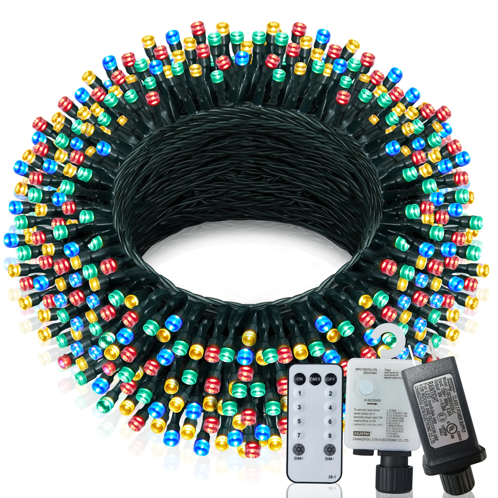 Kerstverlichting Buiten, 197 Ft 580 Led Kerstversiering Verlichting/Waterdichte String Kerstverlichting Plug In Met 8 Modi En Ti