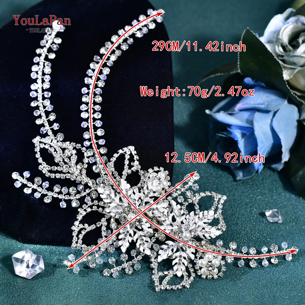 YouLaPan Rhinestone Tiara Bridal Headdress Wedding Hair Accessories Pageant Crown Woman Hair Clip Bridal Hairpin for Party HP254