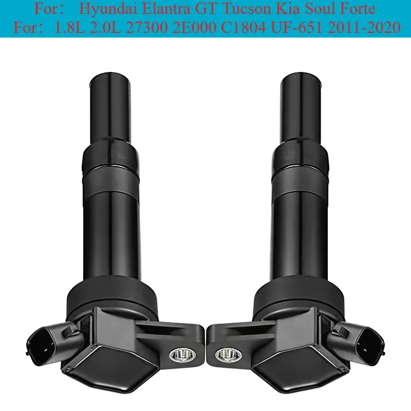 

2 Pcs Automotive Ignition Systems Coil For Hyundai Elantra GT Tucson Kia Soul Forte 1.8L 2.0L 27300 2E000 C1804 UF-651 2011-2020