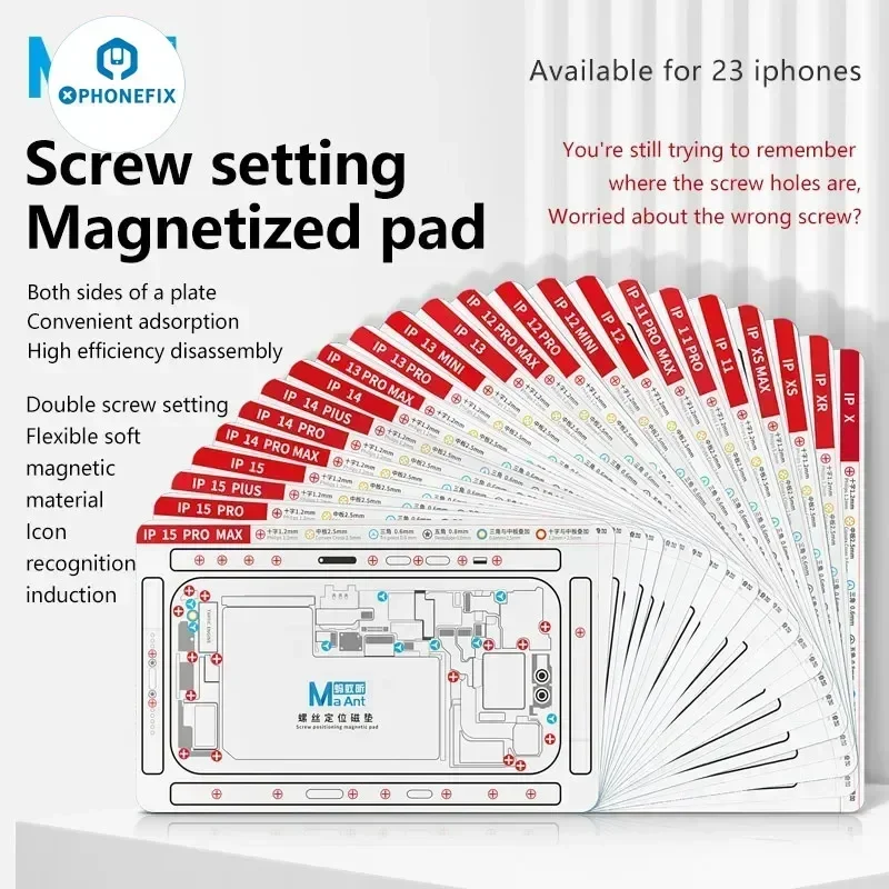 Double-sided High Quality Screw Positioning Magnetic Pad For iPhone X - 15 Pro Max Screws Classification and Storage