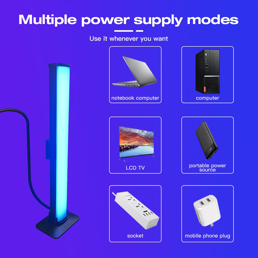 Imagem -05 - Lâmpada de Noite Recarregável Usb Barra de Luz Rgb Controle Inteligente App Modelo Decoração de Natal Desktop Zigbee 3.0 4w