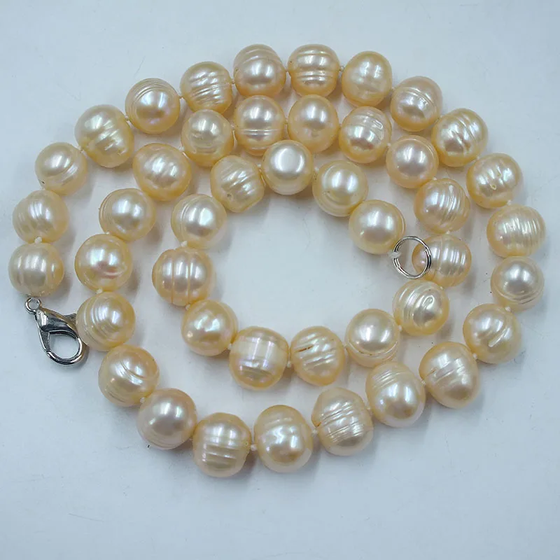 11-12MM Giant Natural Baroque Pearl Necklace.50CM