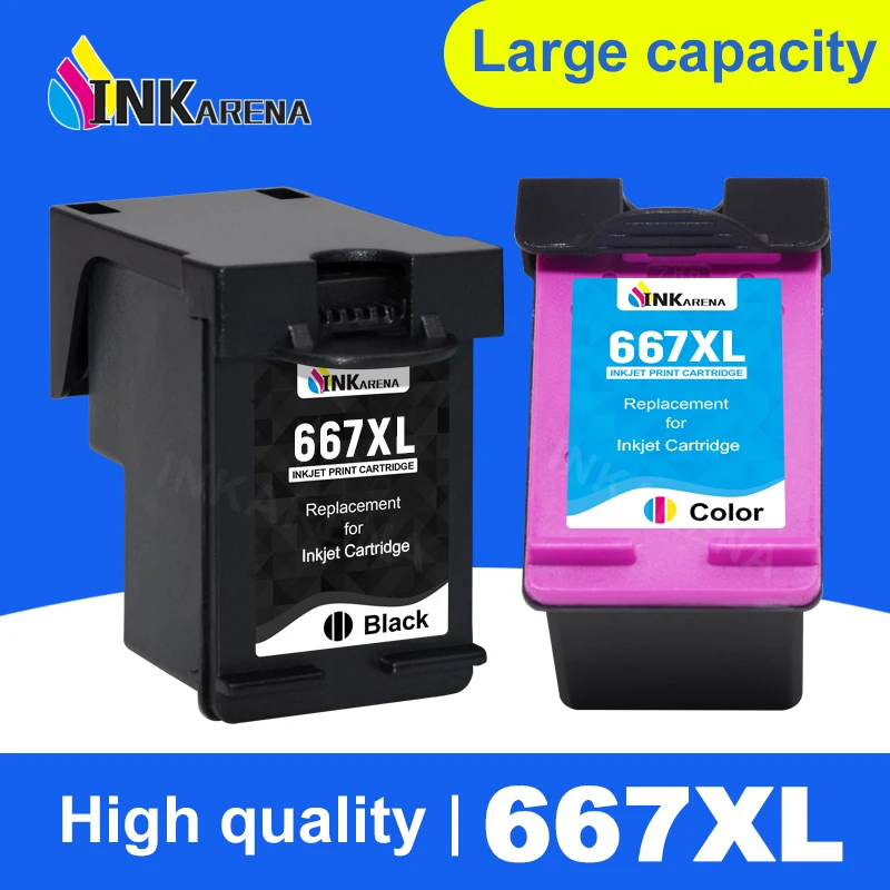 INKARENA 667XL For HP Deskjet Plus Advantage 6075 6475 6476 1275 2374 2375 2376 2775 Printer Ink Cartridge Replacement For HP667