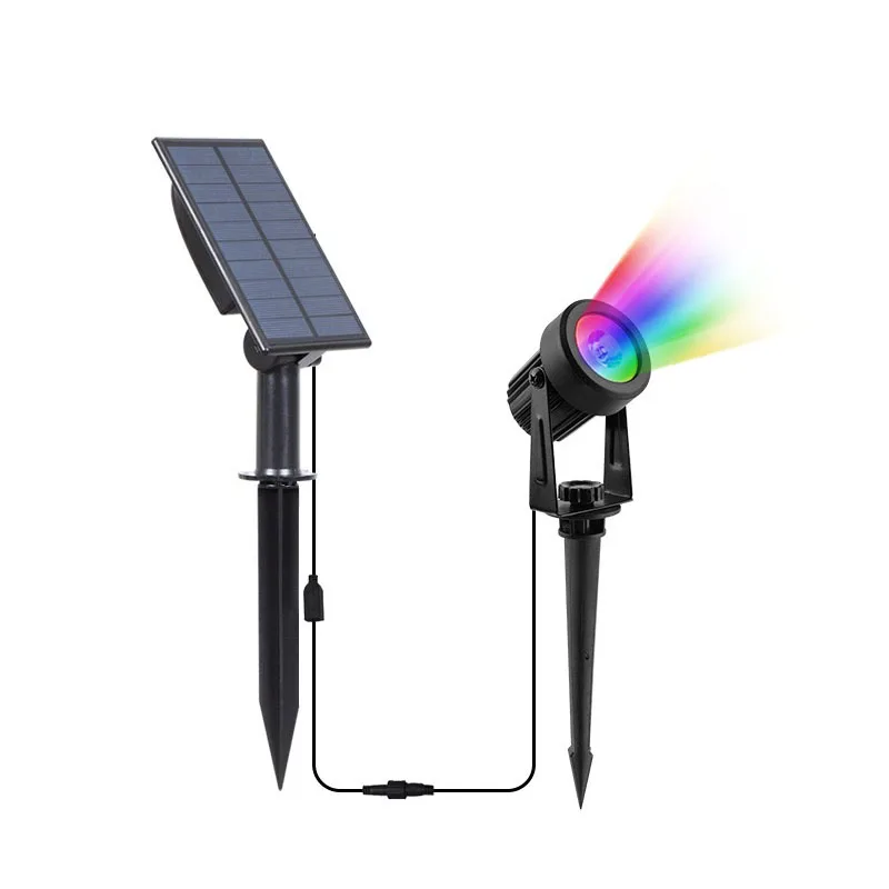 

RGB Красочный солнечный светодиодный светильник Открытый солнечный прожектор Солнечный садовый светильник Открытый IP65 Водонепроницаемый настенный светильник на солнечной энергии