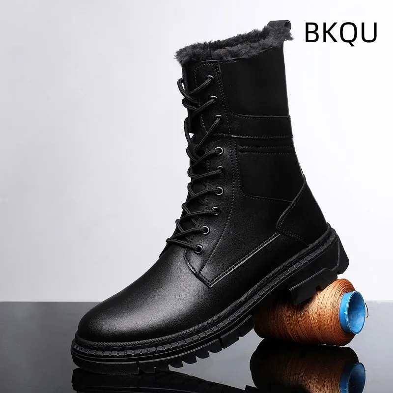 plus size bootfor men round toe comfortable fashion Wear-Resistant outdoor lightweight high top platform shoe Spring Autumn Main