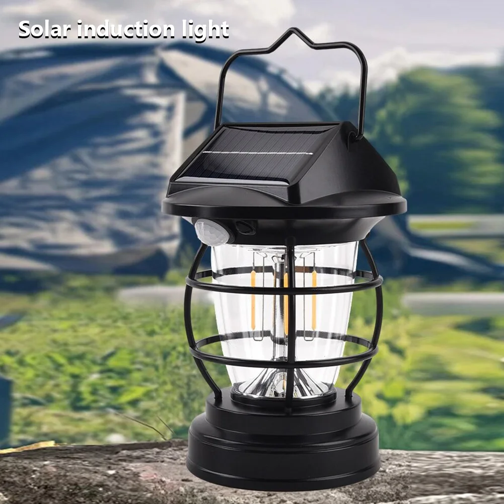 Solar Wall Lights Outdoor IP65 Waterproof Type-C Rechargeable Solar Camping Lights Lamp Lighting for Entryway Garden Patio Yard