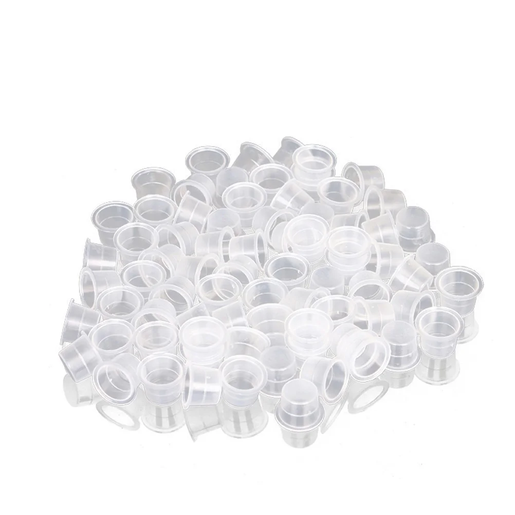 

100Pcs Ink Cups Disposable Ink Caps for Semi- Eyelash Embroidery Tattoo Pigment Supplies 13mm Size M
