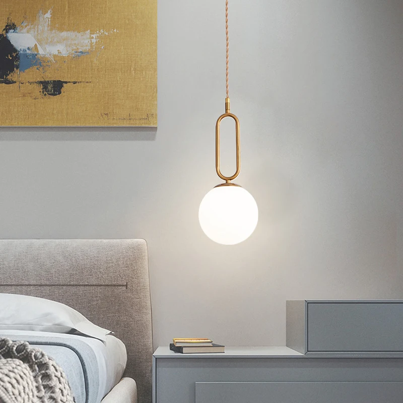 Restaurant Chandelier Minimalist Modern Luxury Bar Counter Single Head Lamp Creative Personality Bedroom Bedside Small Lighting