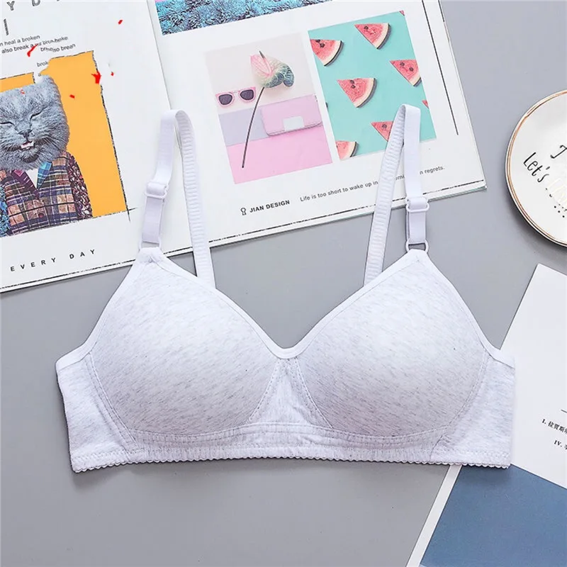 Teenage Girls Bra Wireless Cotton Young Student Training Bras Thin Cup Comfortable Soft Chest Wrap Without Steel Ring Bralette