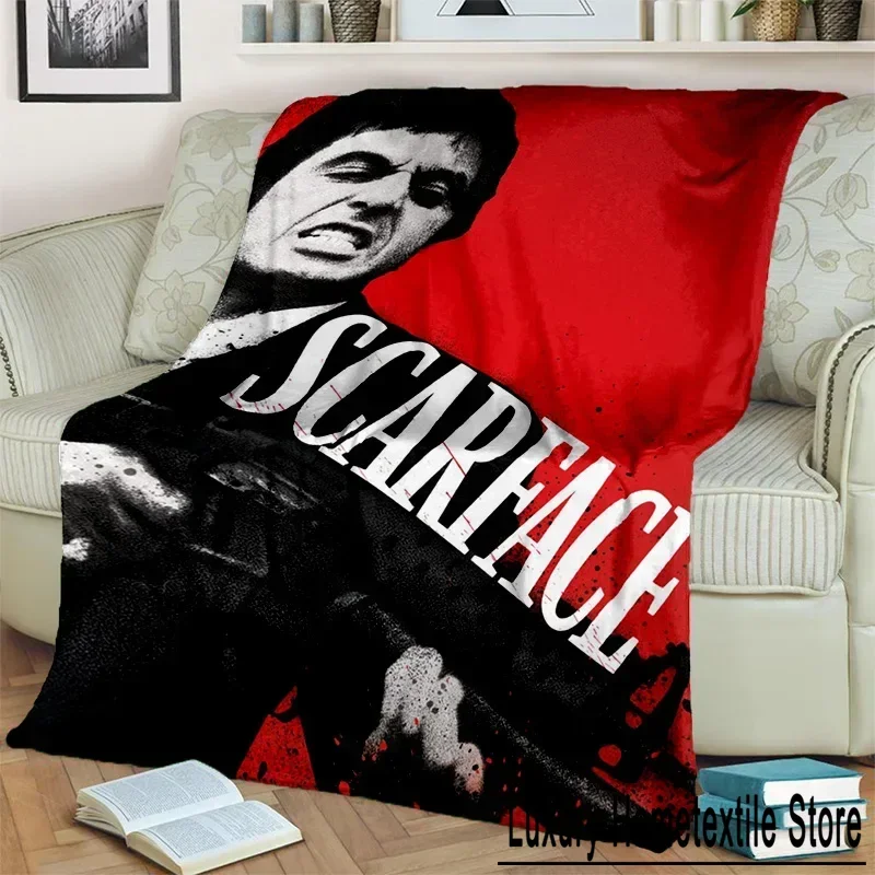 3D Printing Movie Scarface Tony HD Blanket,Soft Throw Blanket for Home Bedroom Bed Sofa Picnic Travel Office Cover Blanket Kids