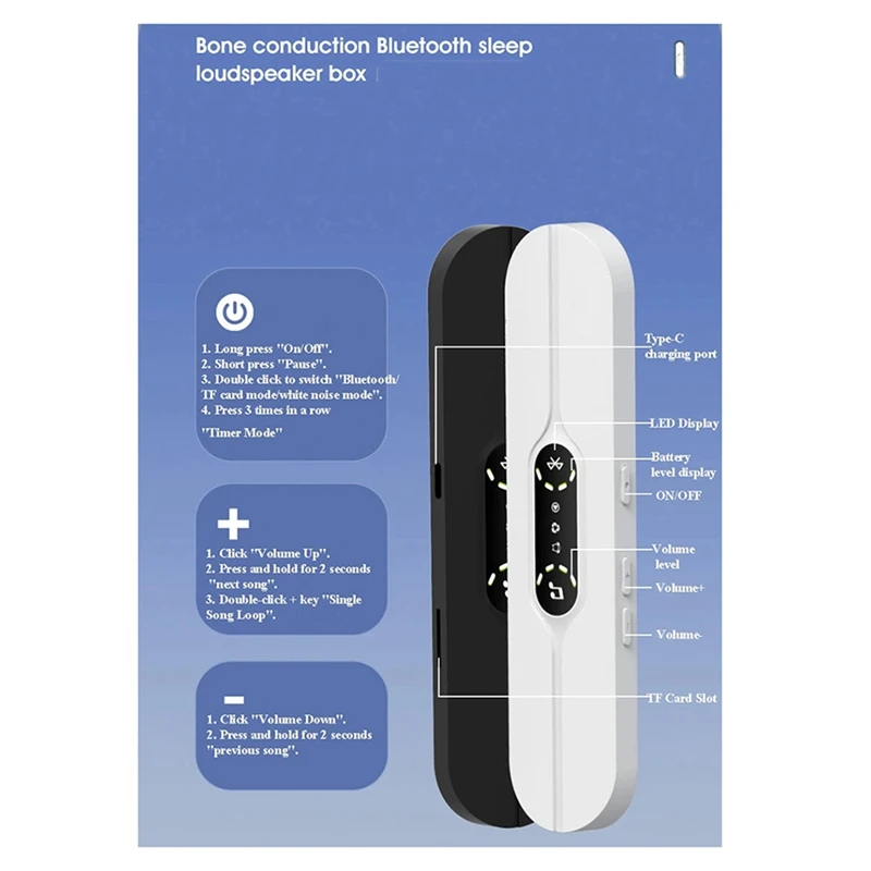 Новая беспроводная музыкальная шкатулка Suboccipital костной проводимости 5,4 Bluetooth, спящий динамик с таймером, белый шум, маленький динамик