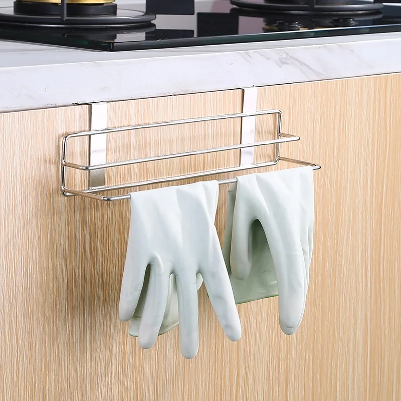

No Drill Stainless Steel Wall Mounted Rack, Multi-Purpose Bathroom Kitchen Storage Organizer Home & Garden Storage Racks