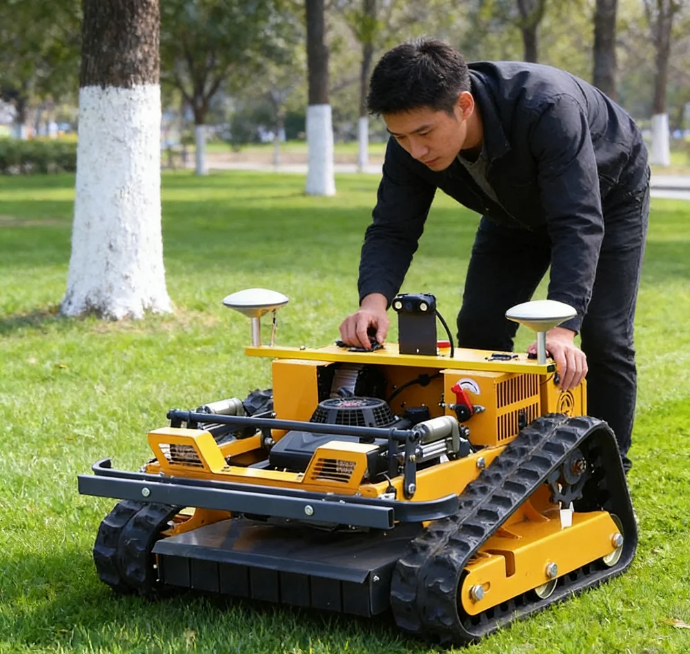 Customized Remote Control Lawn Mower GPS for RV park large lawn, long endurance, one-time trimming for parking area