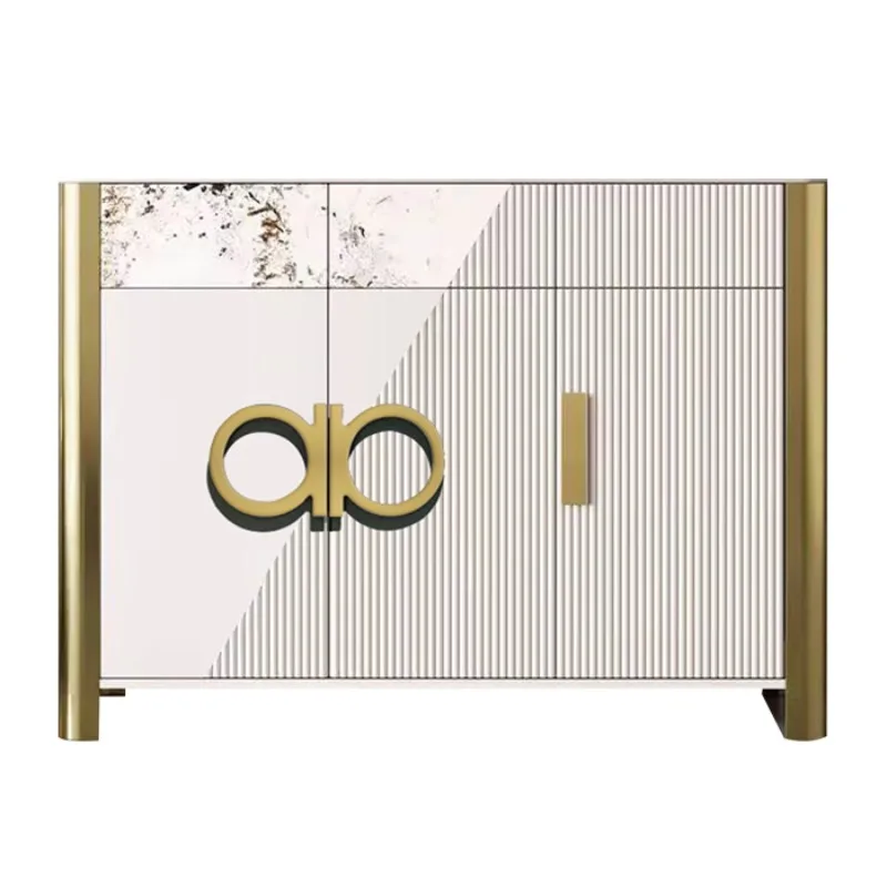 Italian light luxury home multi-functional solid wood shoe cabinet, living room dining side cabinet multi-purpose decorativner