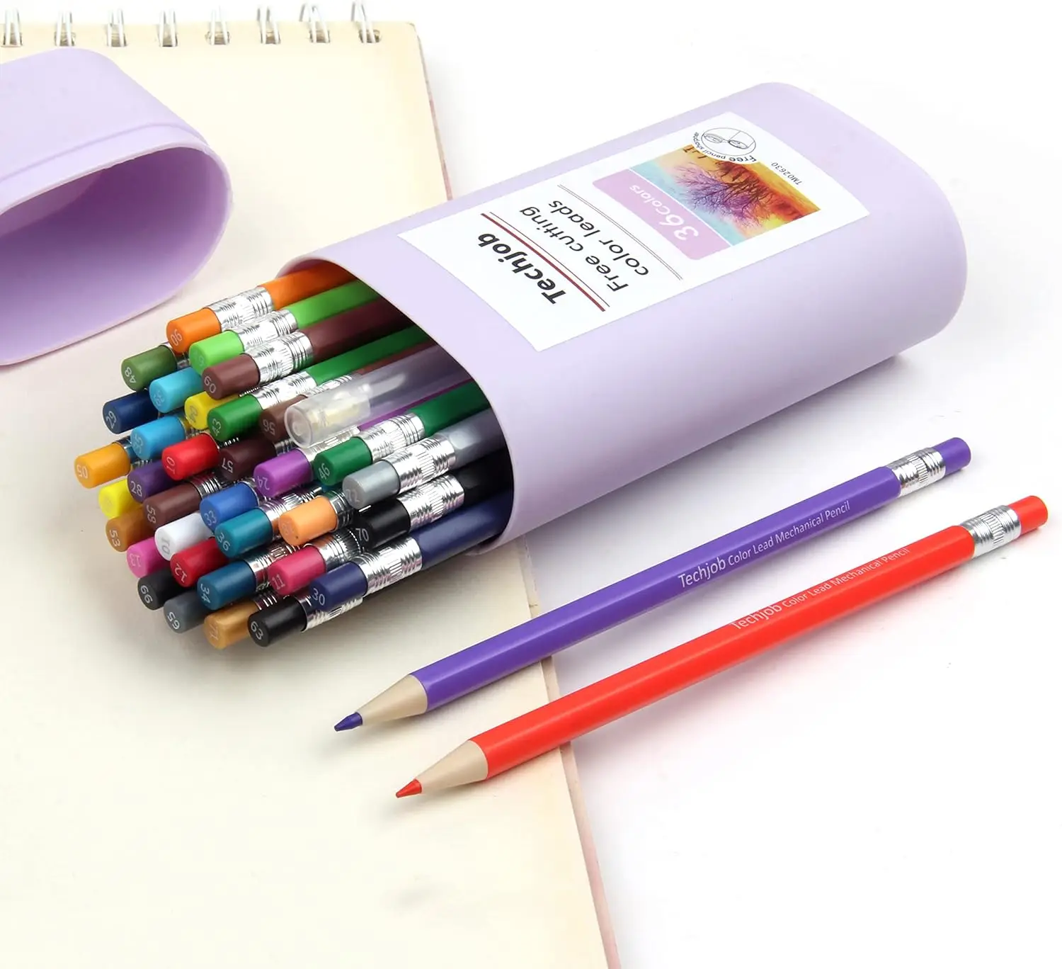 

36-Piece Colored Mechanical Pencils Set with Sharpener and Case for Drawing and Coloring