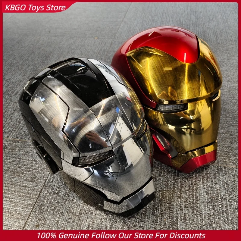 Iron Man Mask Voice Control Cosplay Helmet Electric Led Wearable Metal Decor Party Touch Christmas Gift For Adult Fans