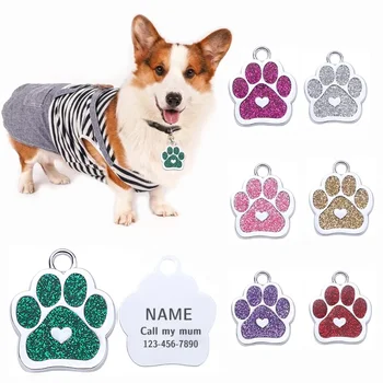 Love Claw Pet Dog Tag Niestandardowe logo Spersonalizowane bezpłatne grawerowanie Identyfikatory imiennych kotów i szczeniąt Brelok zapobiegający zgubieniu Akcesoria do łańcuszków dla psów