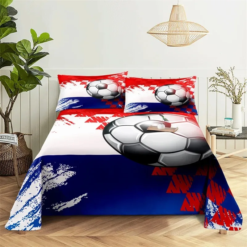 Basketball printed Sheet Set Bedding Set Bed Flat Sheet Sporting Style Boy Girl Bedsheet Bedding King Bed Sheets and Pillowcases