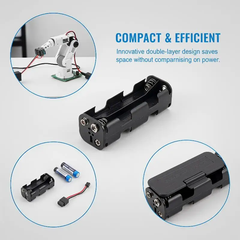 2/3/4/6/8 Slots LR06 Battery Holder Connector Storage Compact Battery Organizer for Physics Teaching DIY Project Use