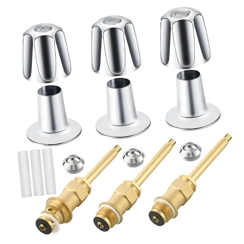 652F Modern Acrylic Handle & Copper Valves Cores Bathroom Fixture Set Elegant Bathroom Handle for Safe & Comfortable Use
