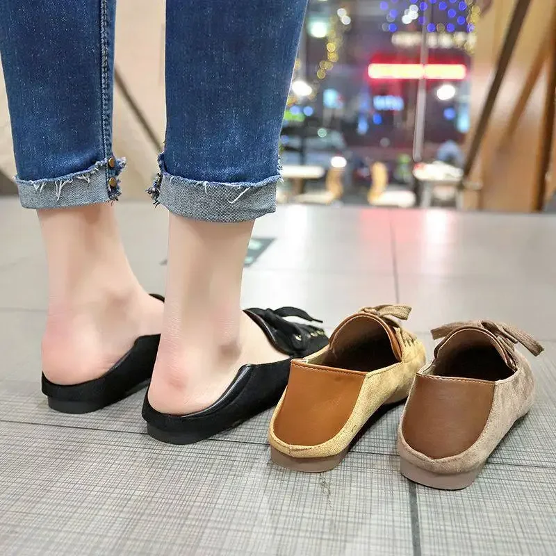 Damskie buty na co dzieล luksusowe eleganckie sztuczna skรณra dla kobiet Trend 2024 wygodne pลaskie modne buty na niskim obcasie