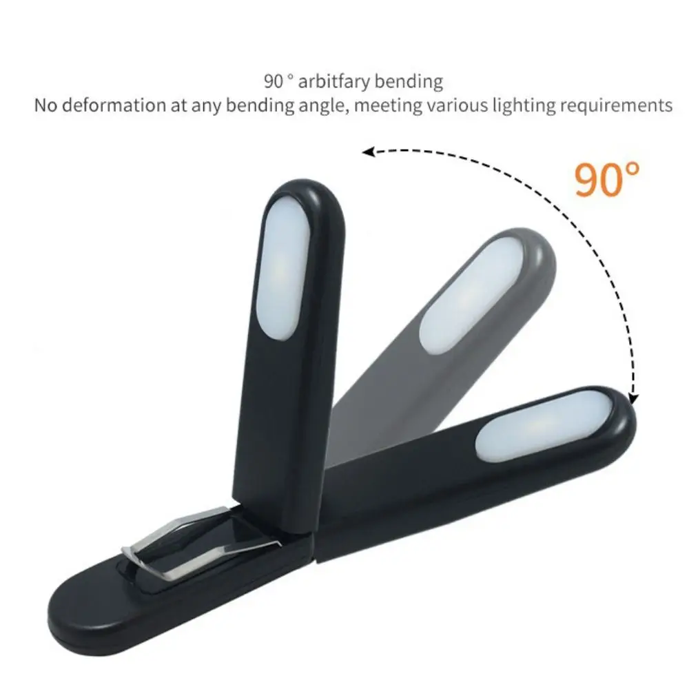 

2pcs LED Clip-on Read Lamp Brightness Adjustable 90°arbitfary Bending Bookmark Read Lamp Eye-Care Soft Light Mini Night Light