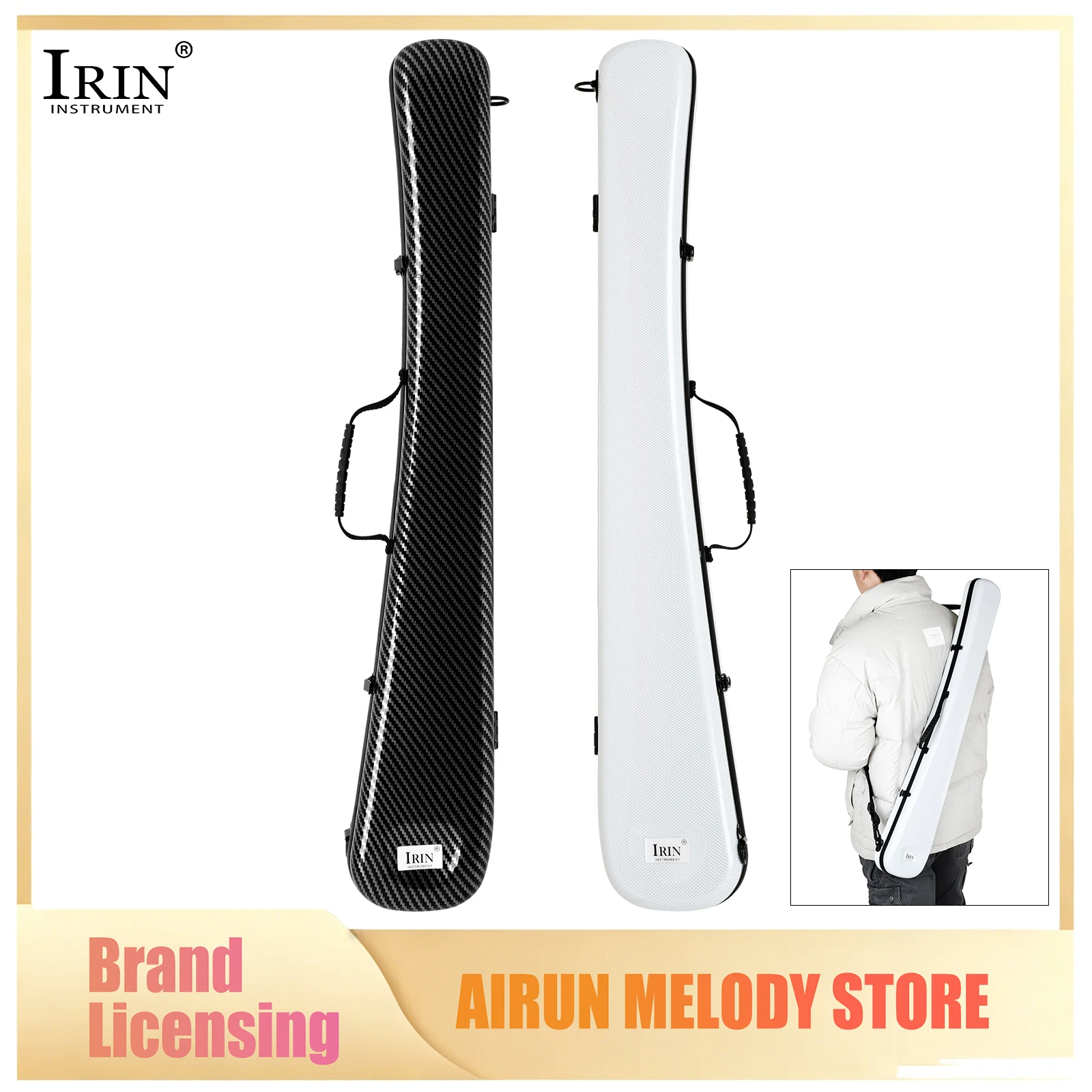 IRIN LN241 Big Bass Bow Box Universal Thickened Bow Case Hard Shell Composite Bow Case for Bass Cello Bow Storage Protection