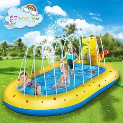 Inflatable Children Swimming Pool for Kids Summer Dinosaur Sprinkler Kiddie Pool Backyard Splash Pad Outdoor Water Toys